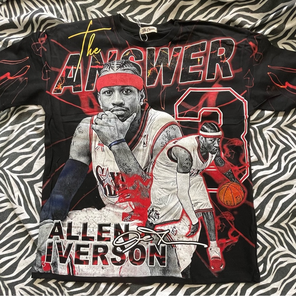 Allen Iverson Graphic T-Shirt - Black and Red